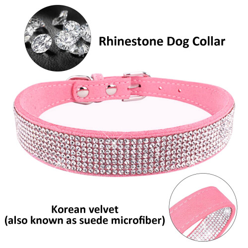 TSKDKIT Puppy Collar for Cat Small Dog Collar Cute Rhinestone Pet Coll 2