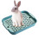Hoquare Large Rabbit Litter Tray, Rectangular Bunny Litter Box with Gr 1