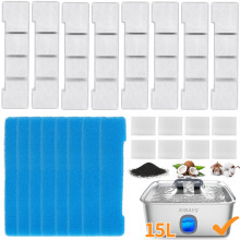 SIBAYS 15L Cat Water Fountain Filters, Dog Water Fountain Filter Repla