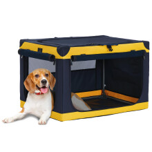 Dog Travel Crate with Lockable Zipper & Patented Screw Frame – Foldabl