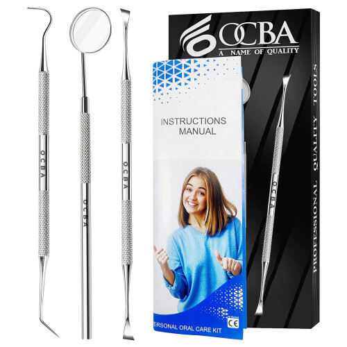 OCBA 2 Pcs Pet Teeth Cleaning tools Double Headed Tarter Scraper & Too