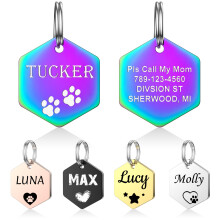 YEHANTI Personalised Dog & Cat ID Tags - Stainless Steel with Cute Ico