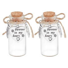 DELORIGIN 2pcs Pet Hair Glass Memorial Bottle Glass Tube Wishing Bottl