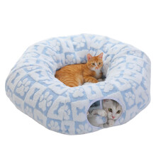 PAWZ Road Plush Cat Tunnel for Indoor Cats, 2 in 1 Donut Circle Shape