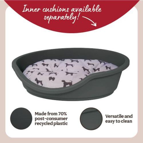 Rosewood Rosewood Eco Line Recycled Plastic Pet Bed - Graphite Grey - Medium (A 2