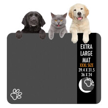 Dog Food Mat, 100 x 80cm Large Absorbent Pet Feeding Mat, Cat Food Mat