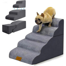 2025 5-Step Dog Stairs for High Beds, 2-in-1 Dog Stairs for Small Dogs