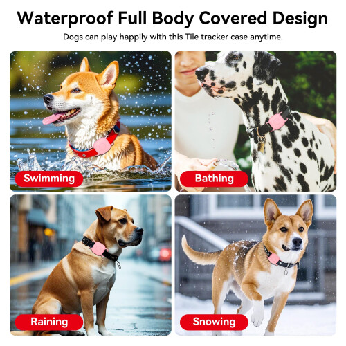 DDJ Dog Collar Case for Tile Life360 Mate 2024/2022 Bluetooth Tracker, 2