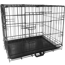 shine planet 24 Inch Dog Crate, 2 Doors Folding Mental Wire Dog Cage T