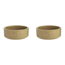 Mason Cash Cane Lettered Stoneware Dog Bowl, 17 cm (Pack of 2)