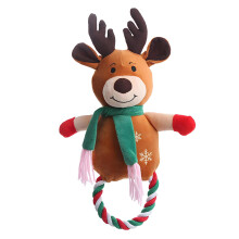YUDOTE Holiday Themed Christmas Reindeer Gift Toys for Dogs,Soft Stuff