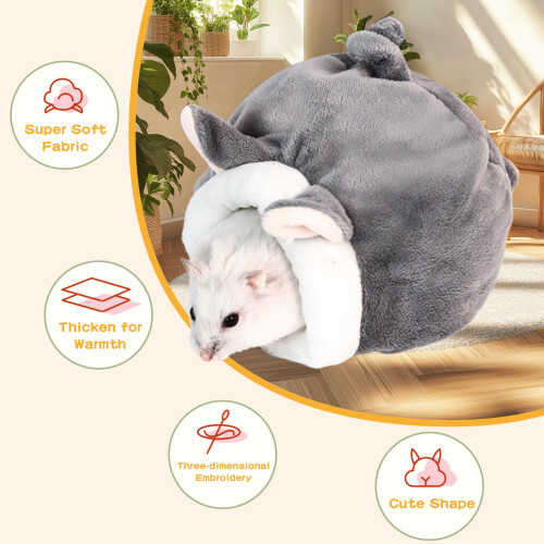 Siliget 1 Pack Hamster Bed, Mini Soft and Warm Hamster House, Small Pe 2