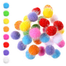 Bruislard 30 Piece Cat Pom Pom Balls 1.7-inch Cat Sparkle Fuzzy Ball A
