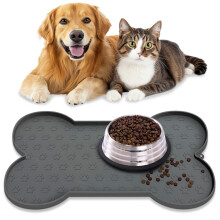 Waterproof Pet Feeding Mat, Dog Cat Food Mats Anti-Slip Silicone Dog B