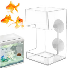 Aquarium Fish Feeder Feeding Tray with 2pcs Suction Cup, 3.93x2.36 Inc