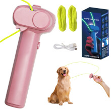 nnOuOnn Zip with 2 String Toy for Pets, Glow In The Dark Rope Launcher