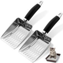 GSrenyu 2 Pcs Metal Cat Litter Scoop,Sturdy Mesh Scooper,Litter Tray S