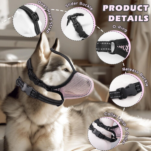 Dog Muzzle,Mesh Soft Muzzle for Small Medium Large Sized Dogs, Breatha 1