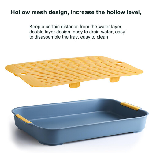 Hoquare Large Rabbit Litter Tray, Rectangular Bunny Litter Box with Gr 2