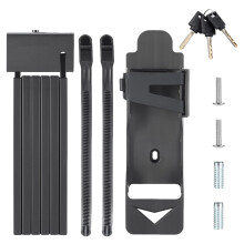 Folding Bike Lock, Universal Keyed Lock, Easy Mounting, Security Metal AntiTheft Bicycle Lock For Travel