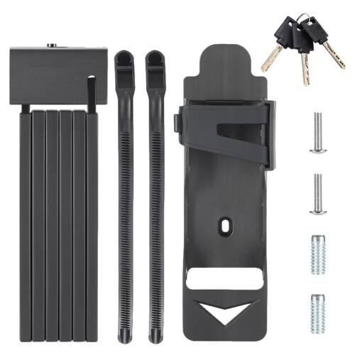 Folding Bike Lock, Universal Keyed Lock, Easy Mounting,  Security Metal AntiTheft Bicycle Lock For Travel