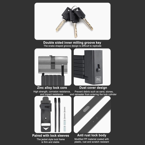 Folding Bike Lock, Universal Keyed Lock, Easy Mounting,  Security Metal AntiTheft Bicycle Lock For Travel 2