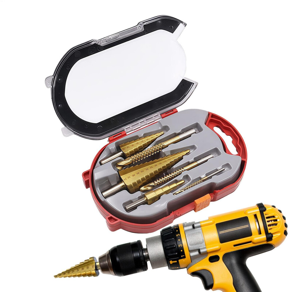Step Drill Bit Set Titanium Coated For Wood And Metal Efficient Hole Drilling 412Mm 420Mm 432Mm 9199774979214