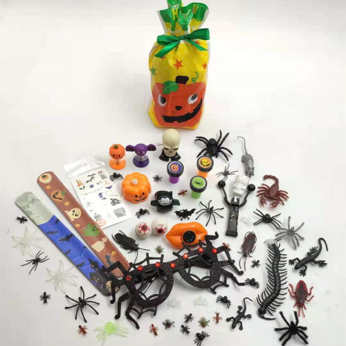 Γεμιστικά για τσάντες με δώρα για το Halloween, πολύχρωμα πλαστικά κουτάκια για πάρτι 2