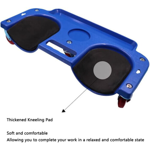 Rolling Knee Pads with Tool Tray for Flooring Installation, Garage and Workshop, Black 2