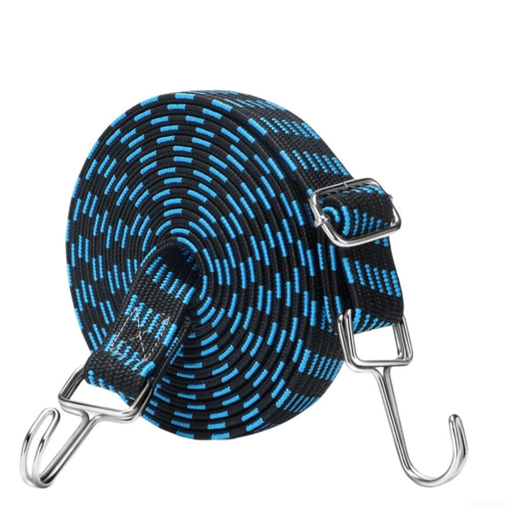 4 Meter Bungee Cord With Hooks Elasticity Heavy Duty Elastic Rope For Luggage Bikes Motorcycles Blue 9199774979719