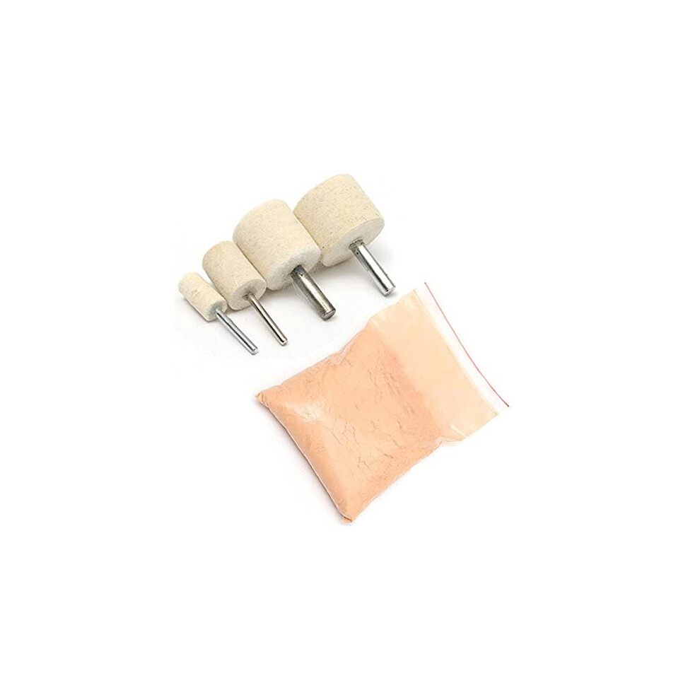 Polishing Kit Cerium Oxide Polishing Powder 230G With 4 Polishing Wheels 9347817407624