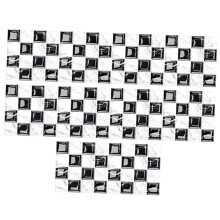 SelfAdhesive Black and White Mosaic Tile Stickers 10 Sheets Easy Peel And Stick Wall And Floor Decals Kitchen Bathroom