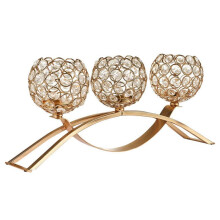 Three- Arch Bridge Candle Holder European Crystal Model House Handicraft Table Decoration Candle Holder Gold
