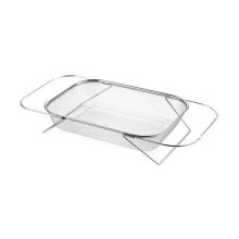 Stainless Steel Retractable Drain Basket Grip Handles Oval Colander Sink Vegetables Draining Rack Home Storage Basket L