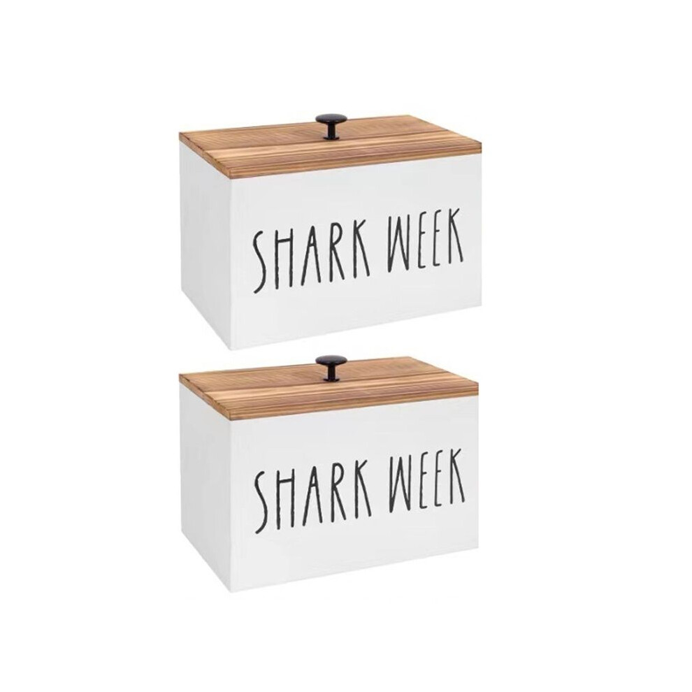 Saudism 2Pcs Tampon Holder For Bathroom Wood Bathroom Storage Bin With Lid Wood Movable Partition Organizer Feminine Organizer