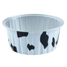 Baking Mold Pudding Cup Air Fryer Special Color Aluminum Foil Box Cake Baking Cup Round Bowl Cake Box Black+White