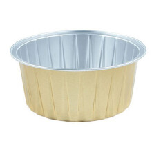 Bakform Pudding Cup Air Fryer Specialfärg Aluminiumfolie Box Tårta Bakning Cup Rund Skål Tårtlåda Guld