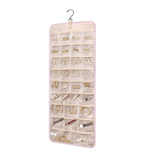 Jewelry Storage Bag, Hanging Storage, Double-Sided Roll- Hook Metal Hook Earring Necklace Ring Jewelry Holder