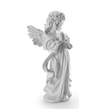 Praying Angel Figurine - 7,5 Tums Plastskulpterad Handmålad Figur för Heminredning eller Trädgård, Första Nattvardsgåvor