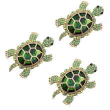 Spilla Tartaruga con Diamanti Pieni Spilla con Strass di Design di Nicchia di Fascia Alta Spilla Europea e Americana Verde