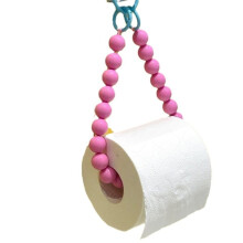 Hanging Bead Tissue Box Toilet Paper Rack Mobile Phone Chain Home Storage Organizer Bathroom Decoration Parts Rose Red