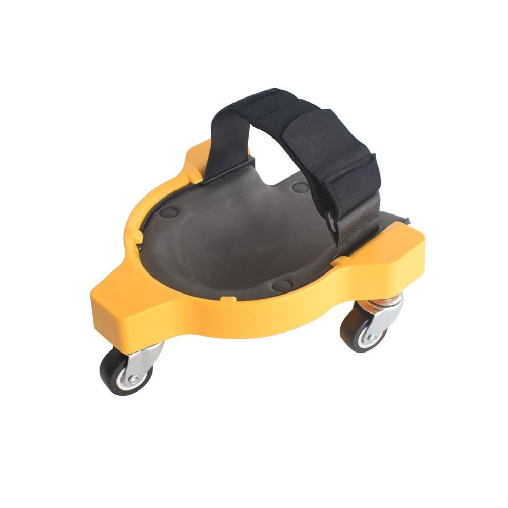 2Pcs Rolling Knee Creeper With Tool Tray And Swivel Wheels For Garage Auto Yellow 9382693243096