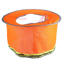 Wide Brim Hard Hat Sunshade with Neck Flap for Outdoor Construction and Gardening Reflective Orange Safety Visor