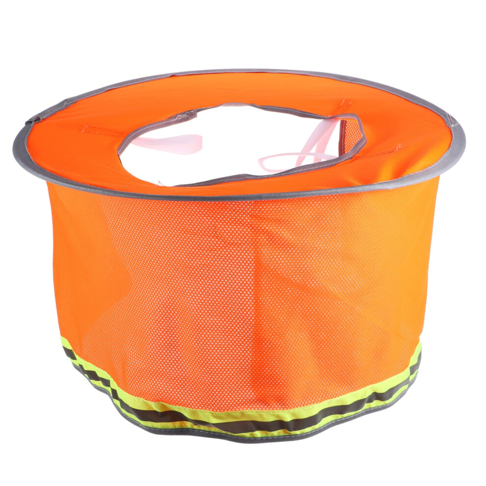 Wide Brim Hard Hat Sunshade With Neck Flap For Outdoor Construction And Gardening Reflective Orange Safety Visor 9382693114600