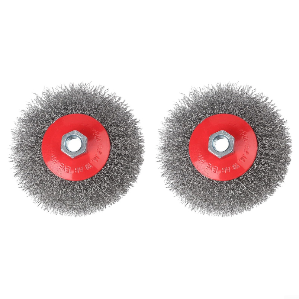 Twisted Knot Crimp Steel Brushes For 115Mm Angle Grinder, 2-Pack, Heavy-Duty, Metal Cleaning And Surface Preparation 9382693115171