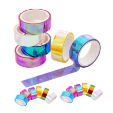 18pcs Gradient Washi Tape Metallic Adhesive Tape For Journals Scrapbooking Art Crafts Rainbow Design