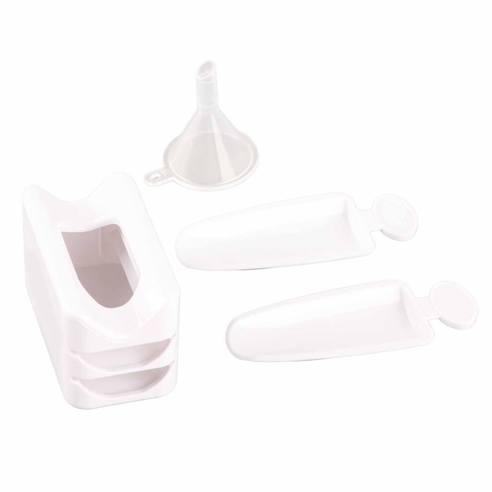 ABS Nail Dipping Powder Storage Box White for Salon & Home Use