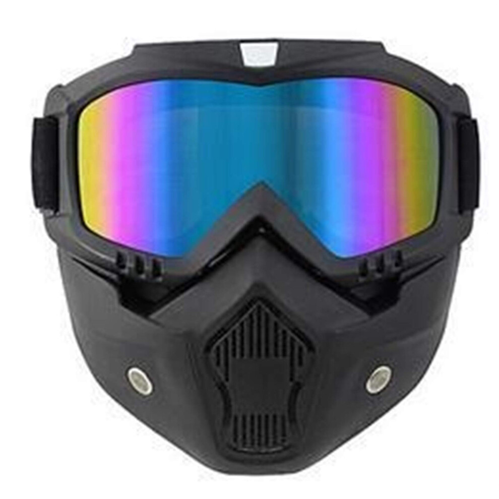 Dirt Bike Goggles With Detachable Mask, Motocross Motorcycle Goggles For Road Riding, Protective Padding, Helmet Compatibility 9347817410228