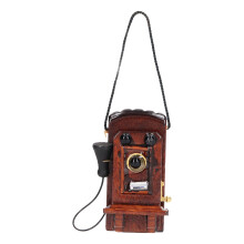 Miniatur-Wandtelefon für Puppenhaus, Vintage-Wandmontage, Handapparat, Spielzeug & Dekoration