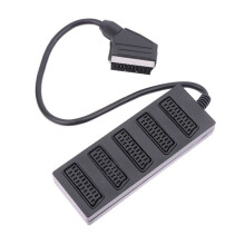 21-Poliger Scart-5-Wege-Splitter, 21-Poliger Scart-Stecker auf 5-Buchsen, Adapteranschluss 5, Road-Scart, eine Aufteilung in Fünf Kabelleitungen